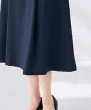 KBHGE30079 a.v.v(アー・ヴェ・ヴェ) 【接触冷感/イージーケア/UVカット/吸水速乾】サマーストレッチフレアスカート ネイビー