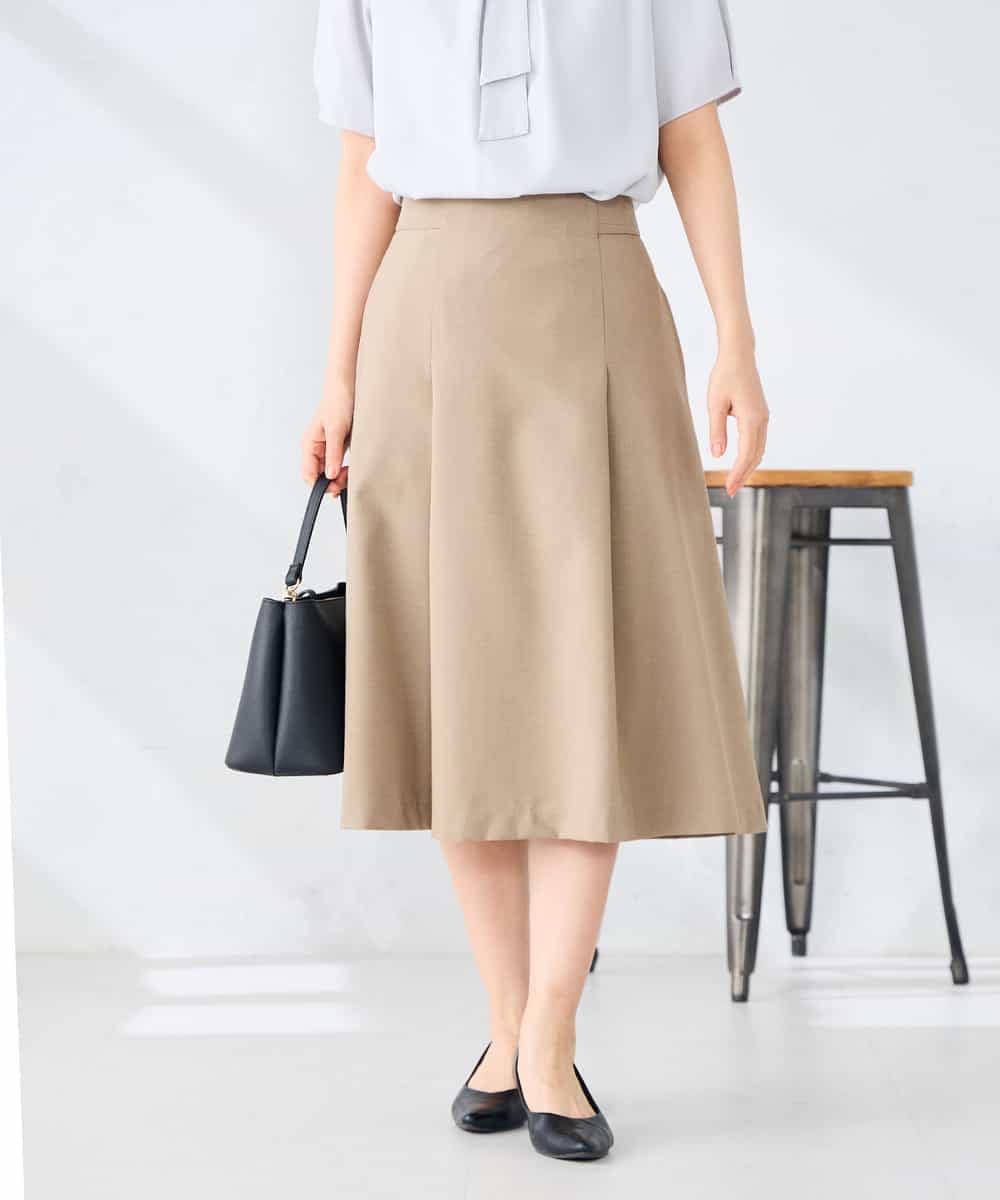 KBHGE30079 a.v.v(アー・ヴェ・ヴェ) 【接触冷感/イージーケア/UVカット/吸水速乾】サマーストレッチフレアスカート ベージュ