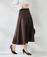 KBHLB11079 a.v.v(アー・ヴェ・ヴェ) 【洗える/イージーケア/ストレッチ】パウダーツイルフレアスカート ブラウン