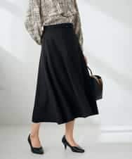 KBHLB11079 a.v.v(アー・ヴェ・ヴェ) 【洗える/イージーケア/ストレッチ】パウダーツイルフレアスカート ブラウン