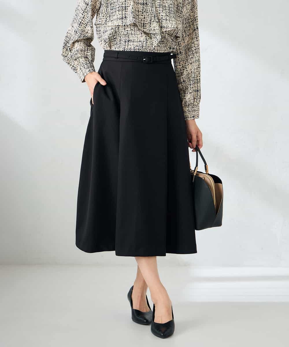 KBHLB11079 a.v.v(アー・ヴェ・ヴェ) 【洗える/イージーケア/ストレッチ】パウダーツイルフレアスカート ブラウン