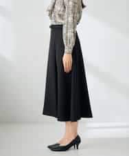 KBHLB11079 a.v.v(アー・ヴェ・ヴェ) 【洗える/イージーケア/ストレッチ】パウダーツイルフレアスカート ブラウン