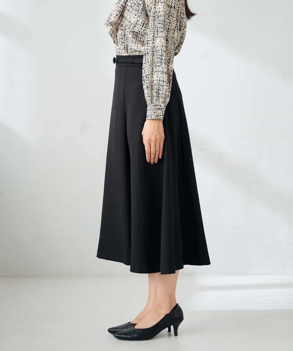 KBHLB11079 a.v.v(アー・ヴェ・ヴェ) 【洗える/イージーケア/ストレッチ】パウダーツイルフレアスカート ブラウン