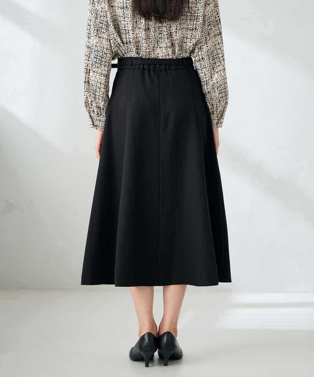 KBHLB11079 a.v.v(アー・ヴェ・ヴェ) 【洗える/イージーケア/ストレッチ】パウダーツイルフレアスカート ブラウン