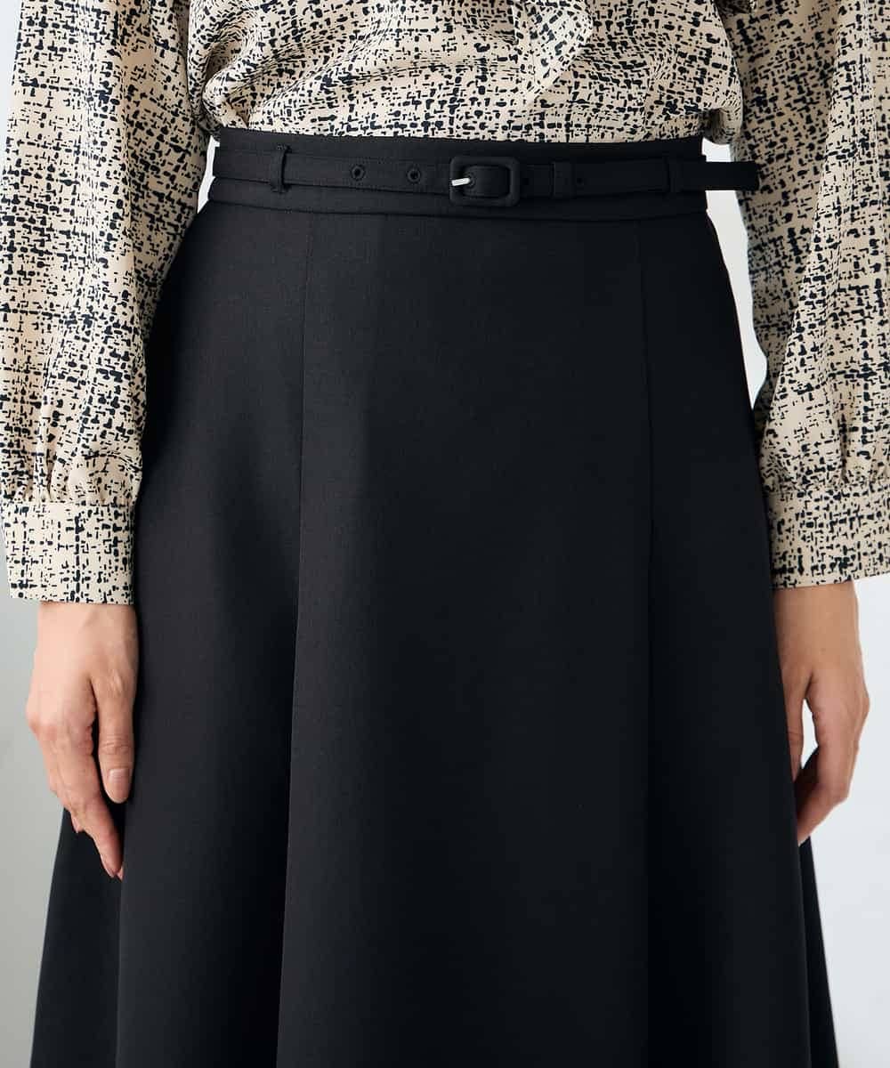 KBHLB11079 a.v.v(アー・ヴェ・ヴェ) 【洗える/イージーケア/ストレッチ】パウダーツイルフレアスカート ブラウン