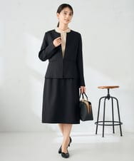 KBHLB12079 a.v.v(アー・ヴェ・ヴェ) 【洗える/イージーケア/ストレッチ】パウダーツイルタイトスカート ネイビー