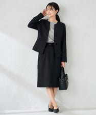 KBHLB12079 a.v.v(アー・ヴェ・ヴェ) 【洗える/イージーケア/ストレッチ】パウダーツイルタイトスカート ネイビー