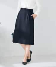 KBHLB12079 a.v.v(アー・ヴェ・ヴェ) 【洗える/イージーケア/ストレッチ】パウダーツイルタイトスカート ネイビー