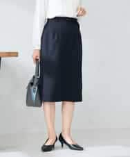 KBHLB12079 a.v.v(アー・ヴェ・ヴェ) 【洗える/イージーケア/ストレッチ】パウダーツイルタイトスカート ネイビー