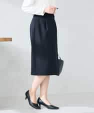 KBHLB12079 a.v.v(アー・ヴェ・ヴェ) 【洗える/イージーケア/ストレッチ】パウダーツイルタイトスカート ネイビー