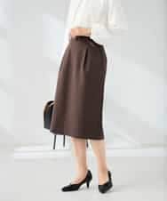 KBHLB12079 a.v.v(アー・ヴェ・ヴェ) 【洗える/イージーケア/ストレッチ】パウダーツイルタイトスカート ネイビー