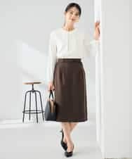 KBHLB12079 a.v.v(アー・ヴェ・ヴェ) 【洗える/イージーケア/ストレッチ】パウダーツイルタイトスカート ネイビー