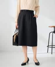 KBHLB12079 a.v.v(アー・ヴェ・ヴェ) 【洗える/イージーケア/ストレッチ】パウダーツイルタイトスカート ネイビー