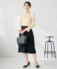 KBHLB12079 a.v.v(アー・ヴェ・ヴェ) 【洗える/イージーケア/ストレッチ】パウダーツイルタイトスカート ネイビー