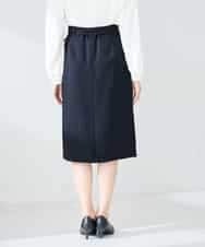 KBHLB12079 a.v.v(アー・ヴェ・ヴェ) 【洗える/イージーケア/ストレッチ】パウダーツイルタイトスカート ネイビー
