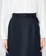 KBHLB12079 a.v.v(アー・ヴェ・ヴェ) 【洗える/イージーケア/ストレッチ】パウダーツイルタイトスカート ネイビー