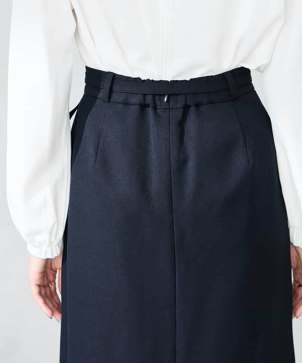 KBHLB12079 a.v.v(アー・ヴェ・ヴェ) 【洗える/イージーケア/ストレッチ】パウダーツイルタイトスカート ネイビー