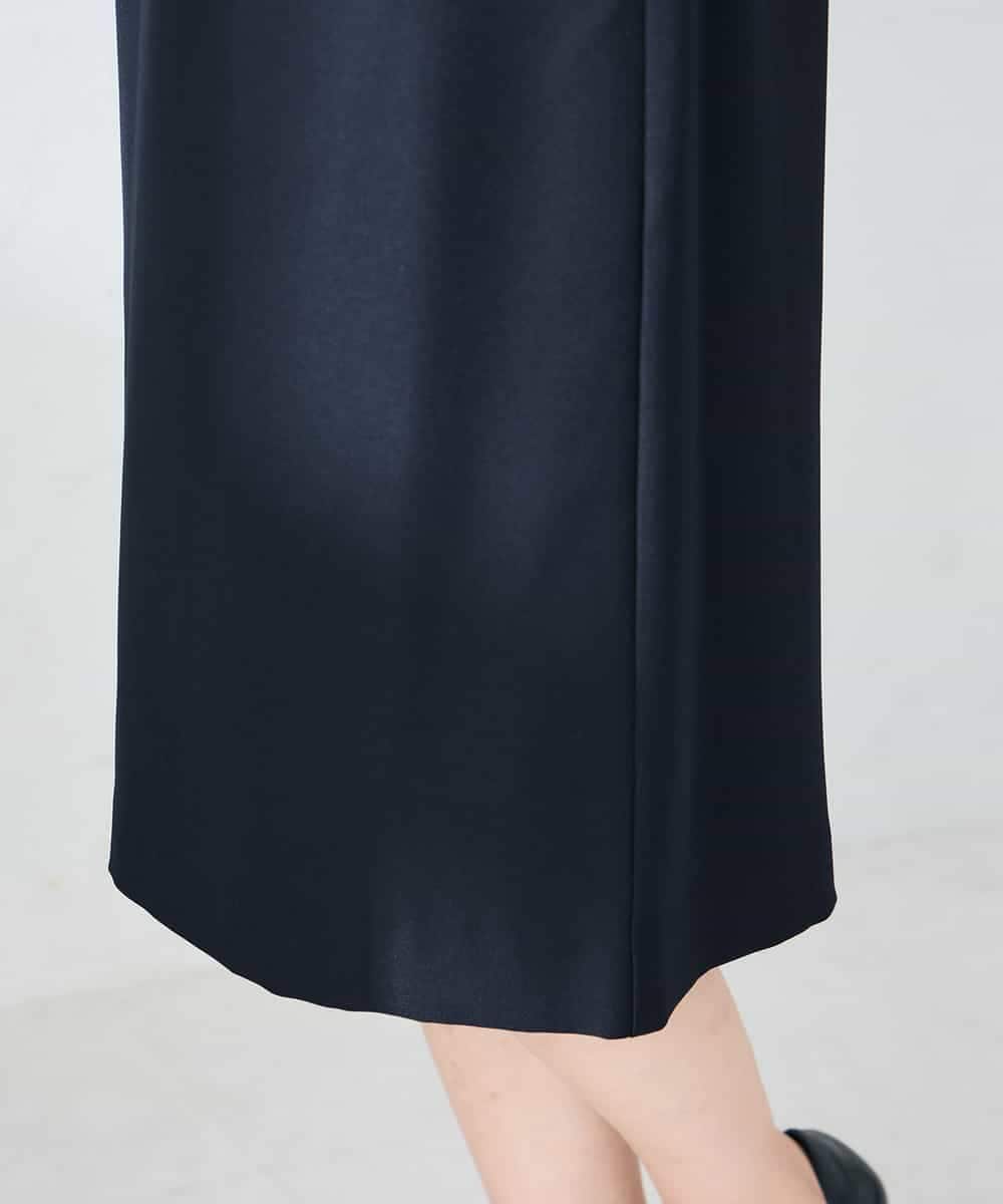 KBHLB12079 a.v.v(アー・ヴェ・ヴェ) 【洗える/イージーケア/ストレッチ】パウダーツイルタイトスカート ネイビー