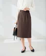 KBHLB12079 a.v.v(アー・ヴェ・ヴェ) 【洗える/イージーケア/ストレッチ】パウダーツイルタイトスカート ブラウン