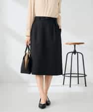 KBHLB12079 a.v.v(アー・ヴェ・ヴェ) 【洗える/イージーケア/ストレッチ】パウダーツイルタイトスカート ブラック