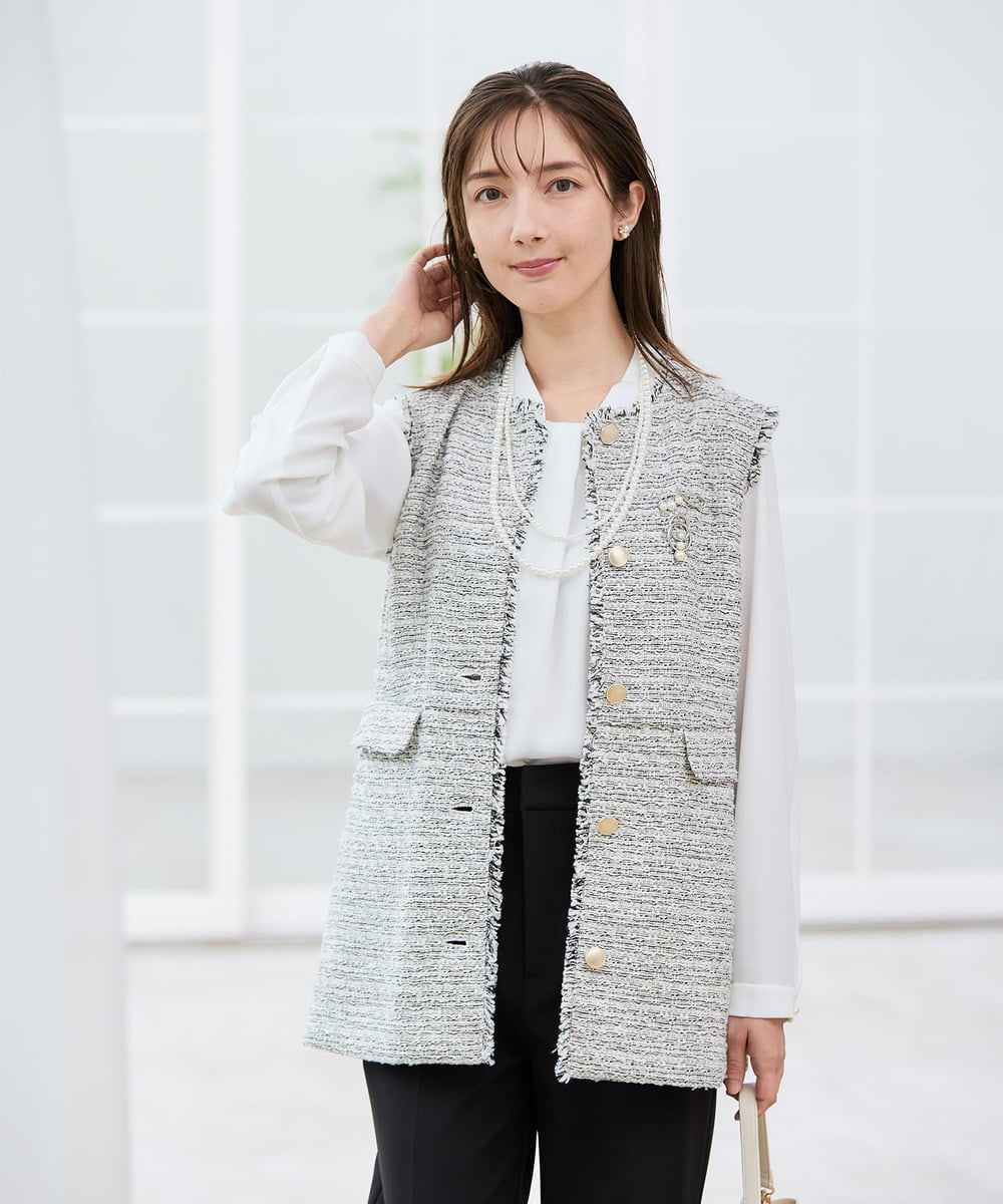 新品未使用タグ付き　ダイアグラム　Diagum ツイードベスト　３８サイズ 新品未使用タグ付き ダイアグラム Diagum ツイードベスト 38サイズ