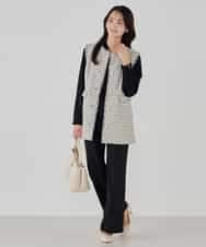 KBJCD01119 a.v.v(アー・ヴェ・ヴェ) ミックスツイードペプラムジレ アイボリー