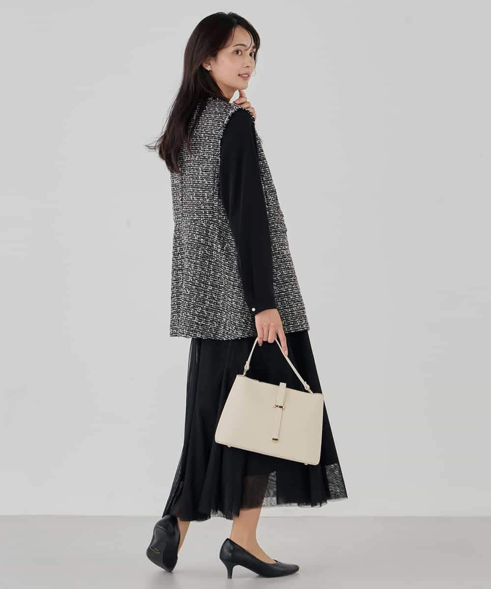 ミックスツイードペプラムジレ(ノーカラージャケット) | a.v.v(アー