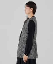 KBJCD01119 a.v.v(アー・ヴェ・ヴェ) ミックスツイードペプラムジレ アイボリー