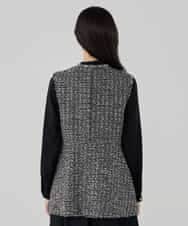 KBJCD01119 a.v.v(アー・ヴェ・ヴェ) ミックスツイードペプラムジレ アイボリー