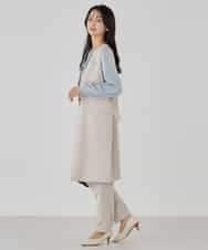 KBJCD04089 a.v.v(アー・ヴェ・ヴェ) サテンサイドスリットジレ【洗える/速乾/毛玉になりにくい/イージーケア】 ネイビー