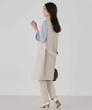 KBJCD04089 a.v.v(アー・ヴェ・ヴェ) サテンサイドスリットジレ【洗える/速乾/毛玉になりにくい/イージーケア】 ネイビー