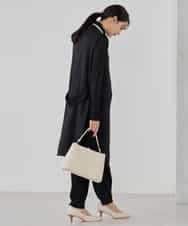 KBJCD04089 a.v.v(アー・ヴェ・ヴェ) サテンサイドスリットジレ【洗える/速乾/毛玉になりにくい/イージーケア】 ネイビー