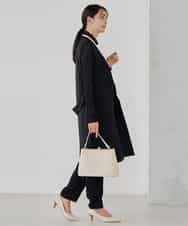 KBJCD04089 a.v.v(アー・ヴェ・ヴェ) サテンサイドスリットジレ【洗える/速乾/毛玉になりにくい/イージーケア】 ネイビー