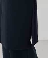 KBJCD04089 a.v.v(アー・ヴェ・ヴェ) サテンサイドスリットジレ【洗える/速乾/毛玉になりにくい/イージーケア】 ネイビー