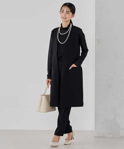 KBJCD04089 a.v.v サテンサイドスリットジレ【洗える/速乾/毛玉になりにくい/イージーケア】