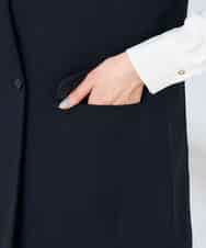 KBJFE20099 a.v.v(アー・ヴェ・ヴェ) 【洗える/UVカット】リネンライクストレッチダブルジレジャケット ネイビー