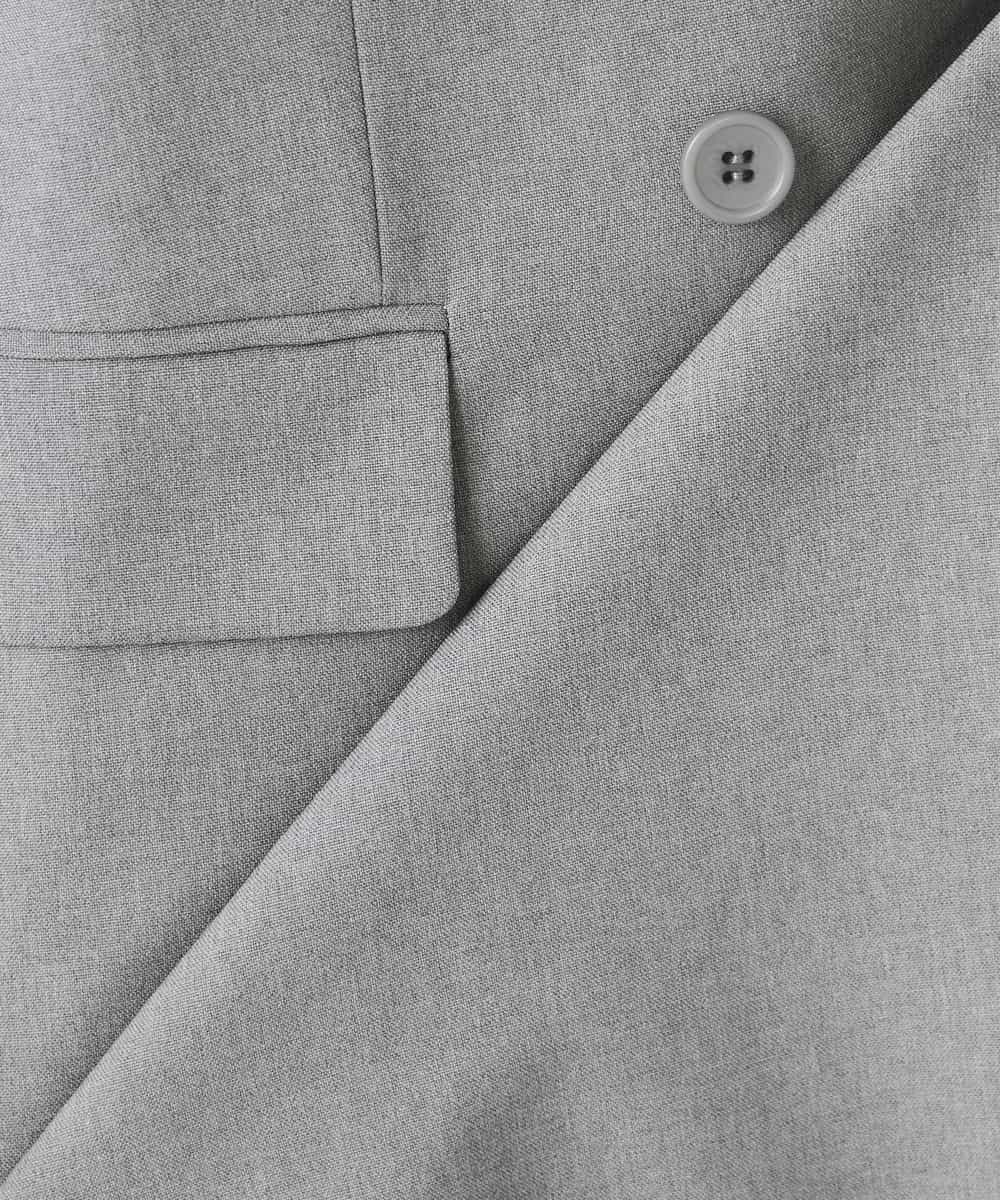 KBJFE20099 a.v.v(アー・ヴェ・ヴェ) 【洗える/UVカット】リネンライクストレッチダブルジレジャケット ネイビー