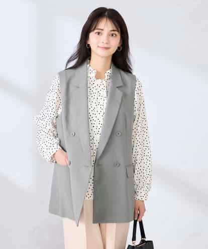 KBJFE20099 a.v.v 【洗える/UVカット】リネンライクストレッチダブルジレジャケット