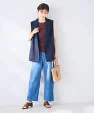 KBJGE30089 a.v.v(アー・ヴェ・ヴェ) 【接触冷感/イージーケア/UVカット/吸水速乾】サマーストレッチダブルジレジャケット ネイビー