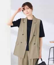 KBJGE30089 a.v.v(アー・ヴェ・ヴェ) 【接触冷感/イージーケア/UVカット/吸水速乾】サマーストレッチダブルジレジャケット ネイビー