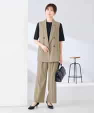 KBJGE30089 a.v.v(アー・ヴェ・ヴェ) 【接触冷感/イージーケア/UVカット/吸水速乾】サマーストレッチダブルジレジャケット ネイビー