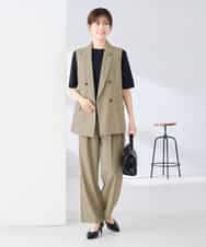 KBJGE30089 a.v.v(アー・ヴェ・ヴェ) 【接触冷感/イージーケア/UVカット/吸水速乾】サマーストレッチダブルジレジャケット ネイビー