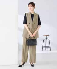 KBJGE30089 a.v.v(アー・ヴェ・ヴェ) 【接触冷感/イージーケア/UVカット/吸水速乾】サマーストレッチダブルジレジャケット ネイビー