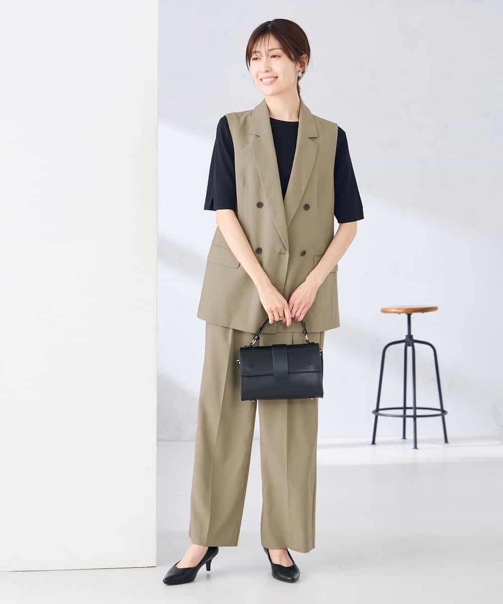 KBJGE30089 a.v.v(アー・ヴェ・ヴェ) 【接触冷感/イージーケア/UVカット/吸水速乾】サマーストレッチダブルジレジャケット ネイビー