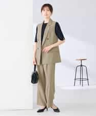 KBJGE30089 a.v.v(アー・ヴェ・ヴェ) 【接触冷感/イージーケア/UVカット/吸水速乾】サマーストレッチダブルジレジャケット ネイビー