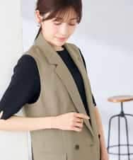 KBJGE30089 a.v.v(アー・ヴェ・ヴェ) 【接触冷感/イージーケア/UVカット/吸水速乾】サマーストレッチダブルジレジャケット ネイビー