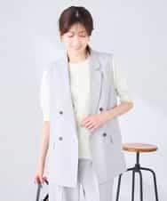 KBJGE30089 a.v.v(アー・ヴェ・ヴェ) 【接触冷感/イージーケア/UVカット/吸水速乾】サマーストレッチダブルジレジャケット ネイビー