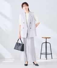 KBJGE30089 a.v.v(アー・ヴェ・ヴェ) 【接触冷感/イージーケア/UVカット/吸水速乾】サマーストレッチダブルジレジャケット ネイビー