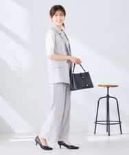 KBJGE30089 a.v.v(アー・ヴェ・ヴェ) 【接触冷感/イージーケア/UVカット/吸水速乾】サマーストレッチダブルジレジャケット ネイビー