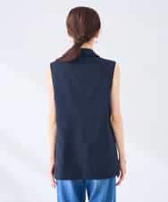 KBJGE30089 a.v.v(アー・ヴェ・ヴェ) 【接触冷感/イージーケア/UVカット/吸水速乾】サマーストレッチダブルジレジャケット ネイビー